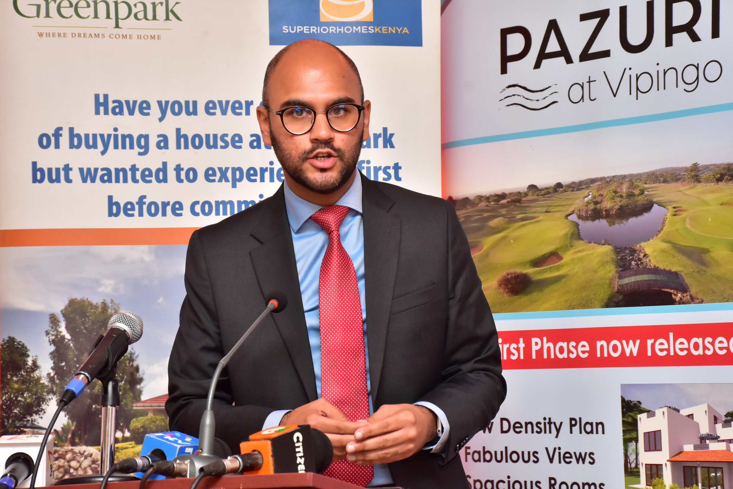 Newly Appointed Superior Homes CEO Shiv Arora speaks at the company’s project update function